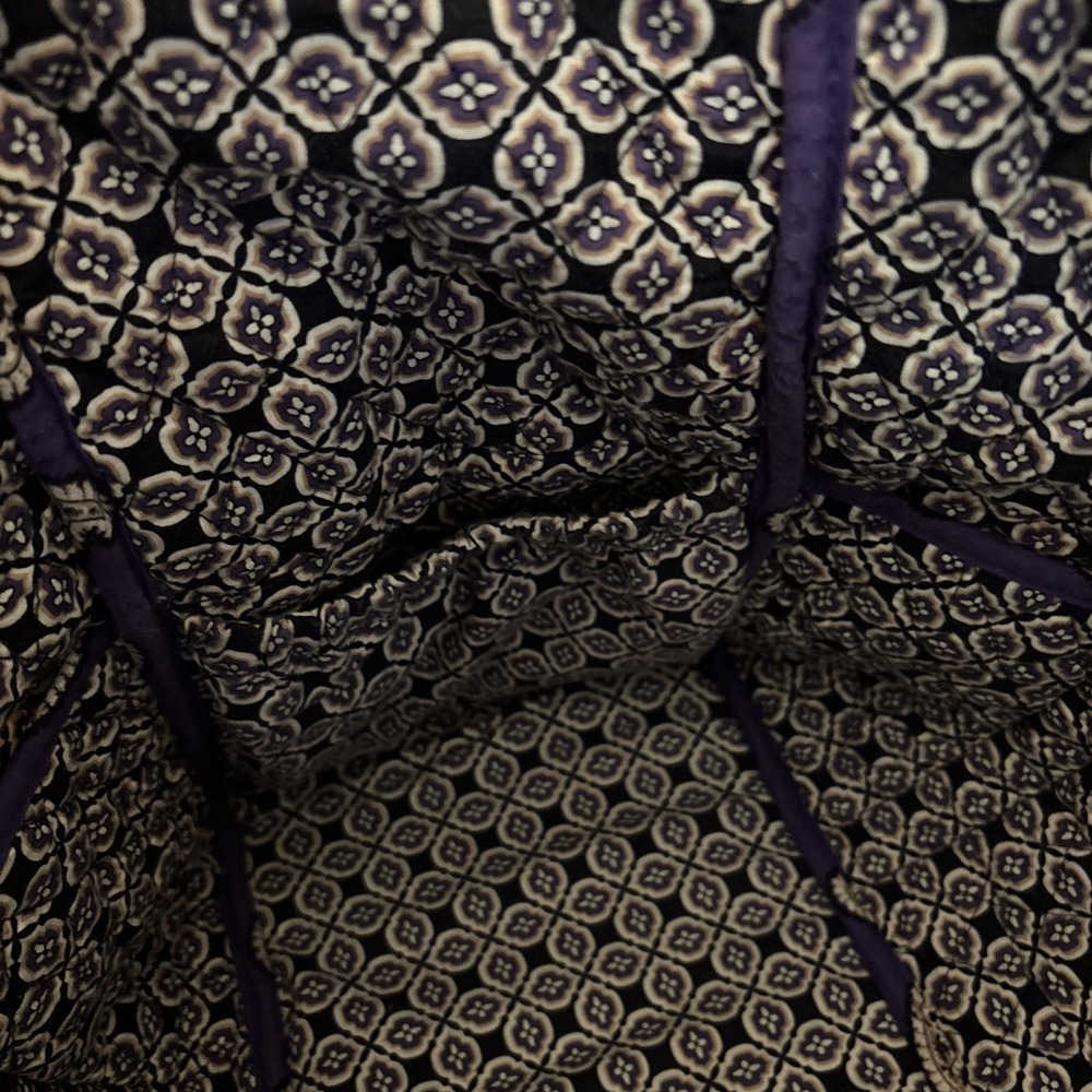Vera Bradley Tote Bag Purple Paisley Print Large Cotton Tote 20" X 15" X 8" - Picture 10 of 11